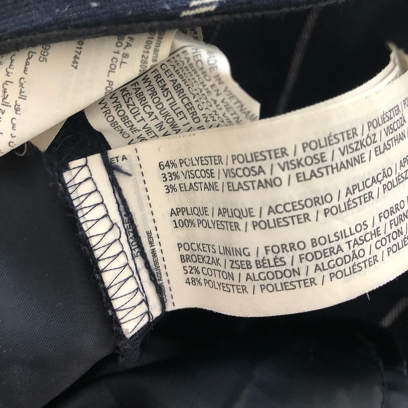 Navy and White Pinstripe Slim Pants - Picture 4 of 4